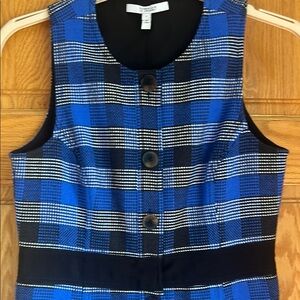 10 Crosby Derek Lam Blue and Black Plaid Dress